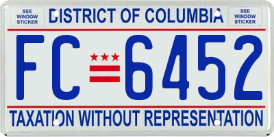 DC license plate FC6452