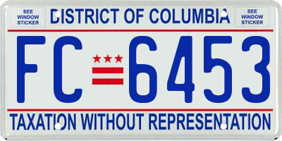 DC license plate FC6453