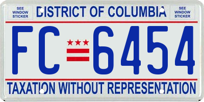 DC license plate FC6454