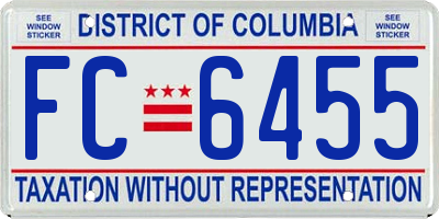 DC license plate FC6455