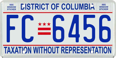 DC license plate FC6456