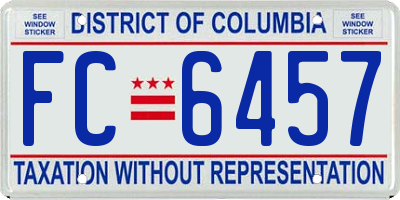 DC license plate FC6457