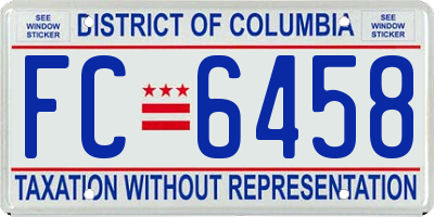 DC license plate FC6458