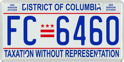 DC license plate FC6460