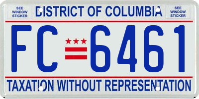 DC license plate FC6461