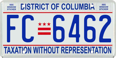 DC license plate FC6462