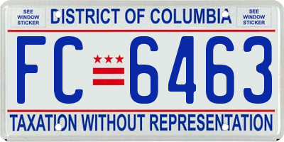 DC license plate FC6463