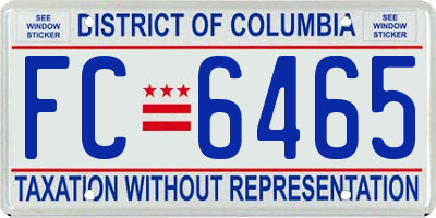 DC license plate FC6465