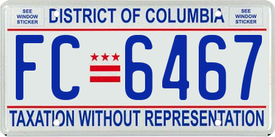 DC license plate FC6467