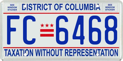 DC license plate FC6468