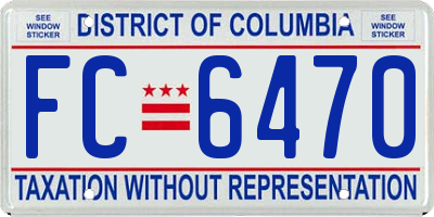 DC license plate FC6470