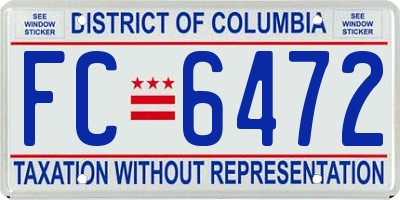 DC license plate FC6472