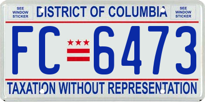 DC license plate FC6473