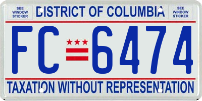 DC license plate FC6474