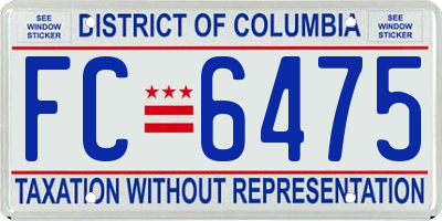 DC license plate FC6475