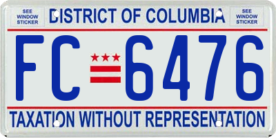 DC license plate FC6476