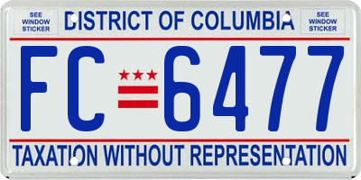 DC license plate FC6477