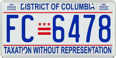 DC license plate FC6478