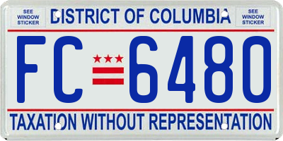 DC license plate FC6480