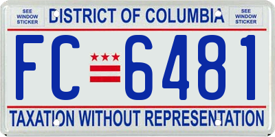 DC license plate FC6481