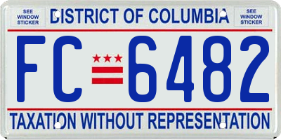 DC license plate FC6482