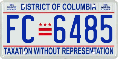 DC license plate FC6485