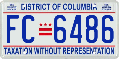 DC license plate FC6486