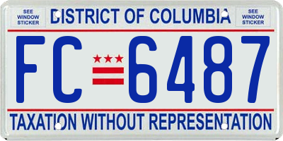 DC license plate FC6487