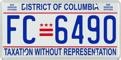 DC license plate FC6490