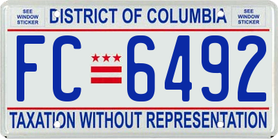 DC license plate FC6492