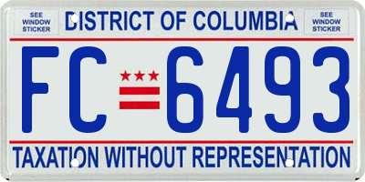 DC license plate FC6493