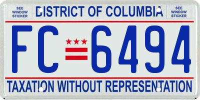 DC license plate FC6494