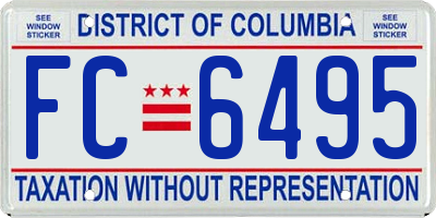 DC license plate FC6495