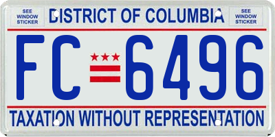 DC license plate FC6496