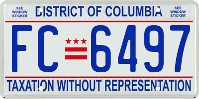 DC license plate FC6497