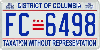 DC license plate FC6498