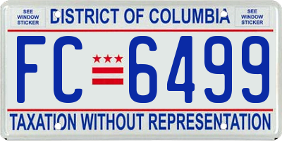 DC license plate FC6499