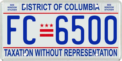 DC license plate FC6500