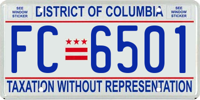 DC license plate FC6501