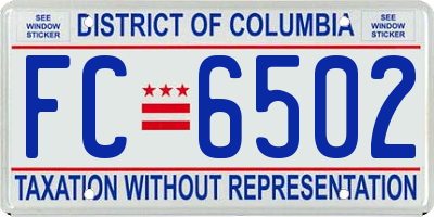 DC license plate FC6502