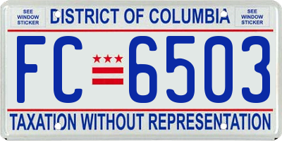 DC license plate FC6503