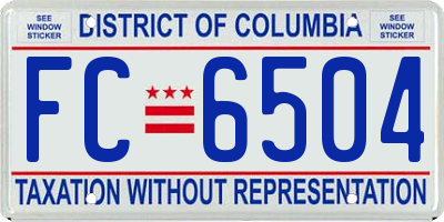 DC license plate FC6504