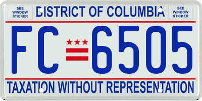 DC license plate FC6505