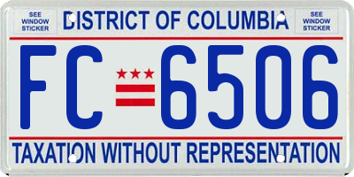 DC license plate FC6506