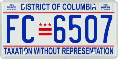 DC license plate FC6507