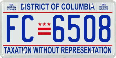 DC license plate FC6508