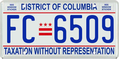 DC license plate FC6509