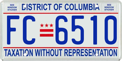 DC license plate FC6510