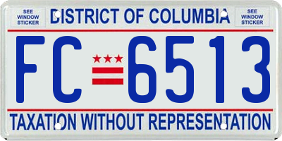 DC license plate FC6513