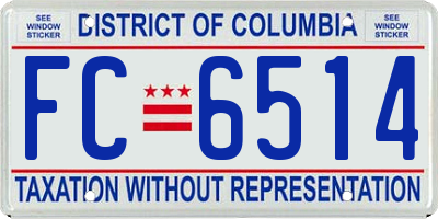 DC license plate FC6514